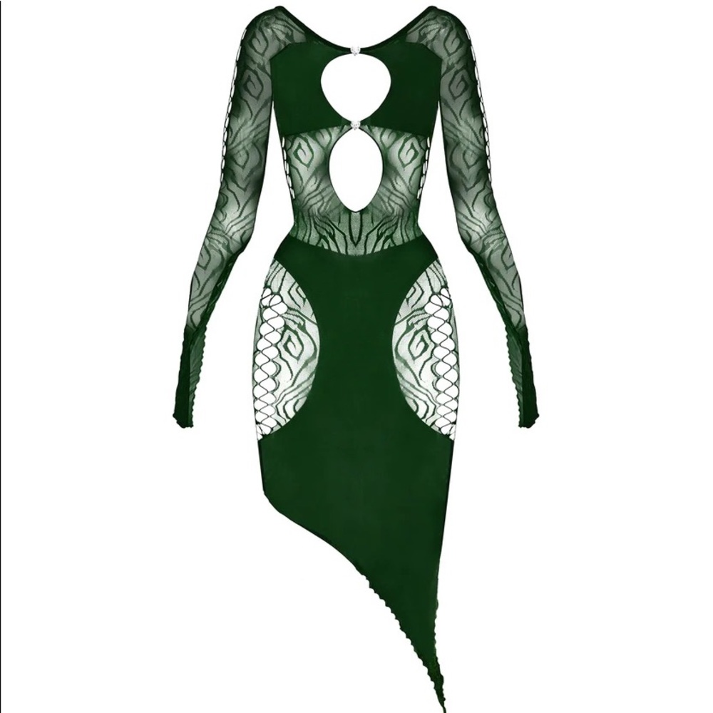 brand new poster girl charolette dress in forest green